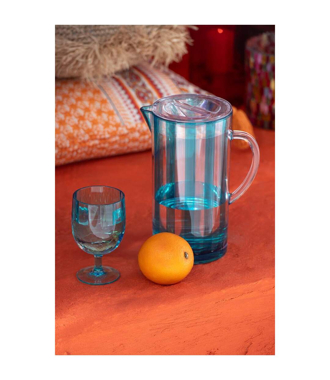 Lot de 6 Verres à Vin Réutilisable Plastique 31cl Bleu-2