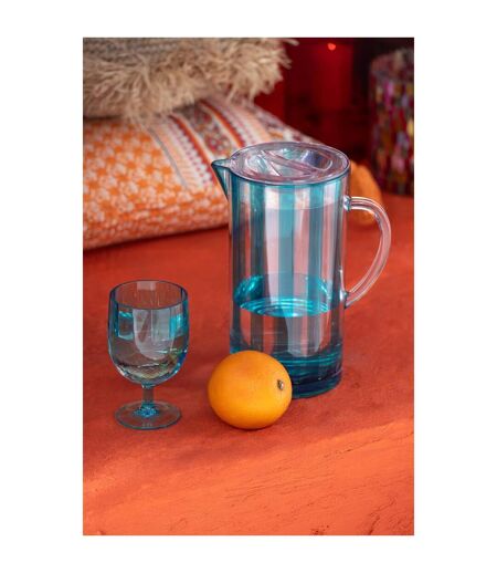 Lot de 6 Verres à Vin Réutilisable Plastique 31cl Bleu