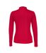 Womens/ladies Pique Long-sleeved Polo Shirt Red Cottover-2