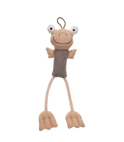 Fenton the frog plush dog toy 16in brown Danish Design