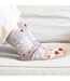 Isotoner Chaussettes d'intérieur femme en maille, doublé sherpa, antidérapante-2