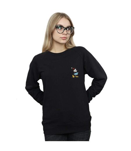 Disney Sweatshirt à la poitrine de Minnie Mouse Womens/Ladies (Noir) - UTBI27005