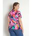 T-shirt ample col V manches courtes imprimé-2