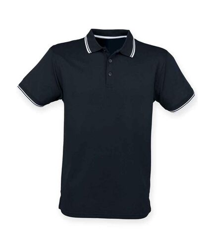 Mens coolplus tipped polo shirt navy/white Henbury