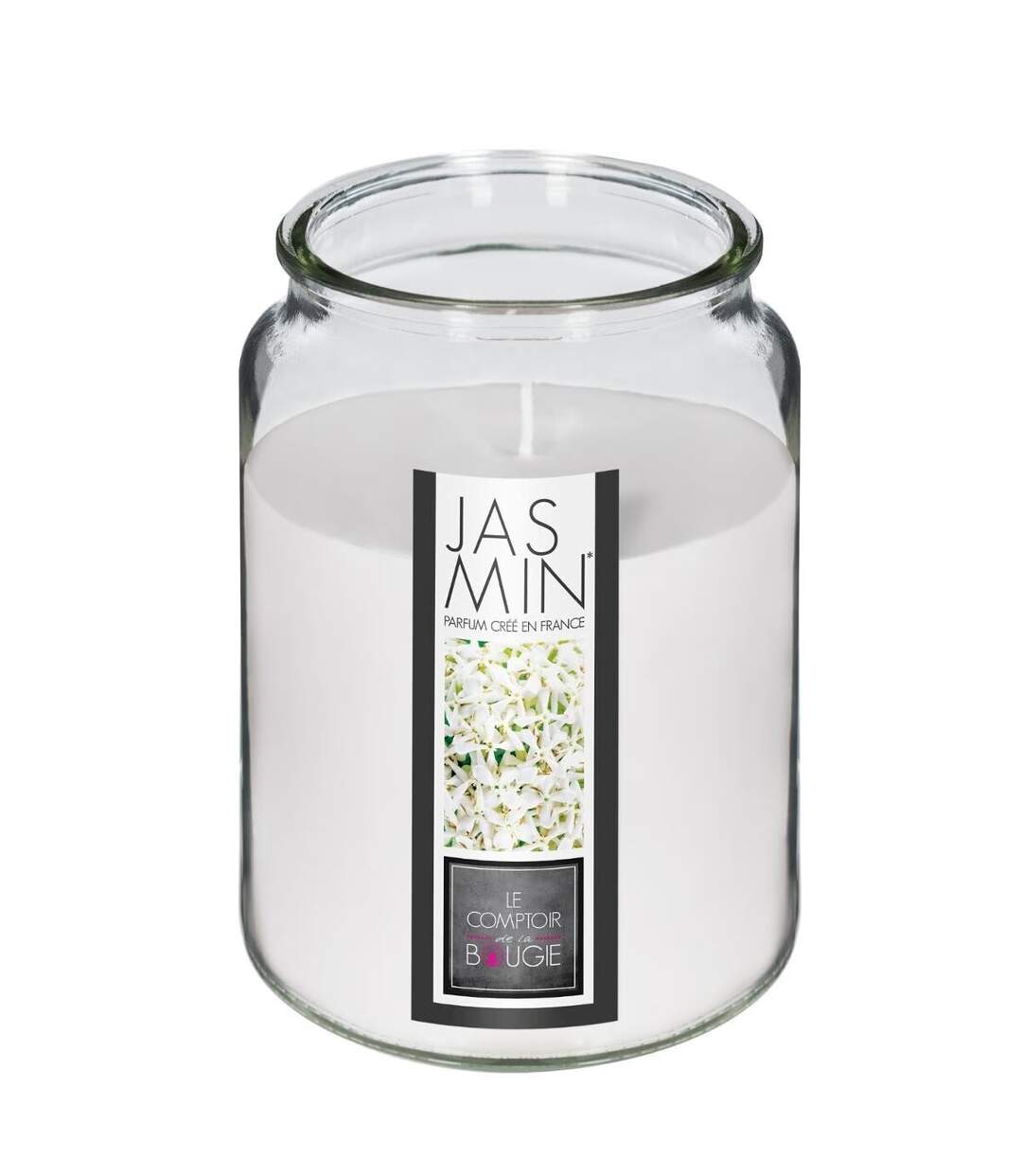 Bougie Parfumée en Verre Couvercle 510g Jasmin-2