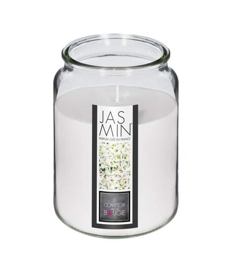 Bougie Parfumée en Verre Couvercle 510g Jasmin