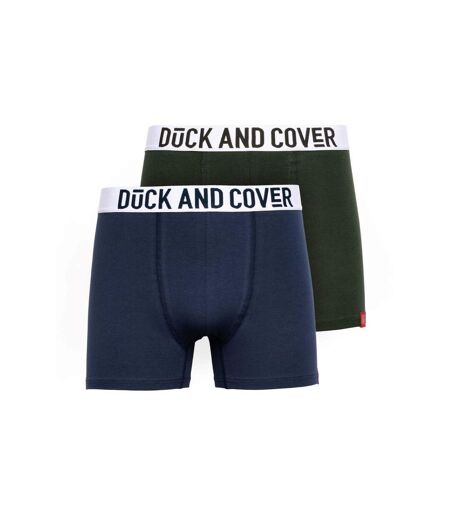 Duck and Cover Mens Galton Boxer Shorts (Pack of 2) (Green/Blue) - UTBG730