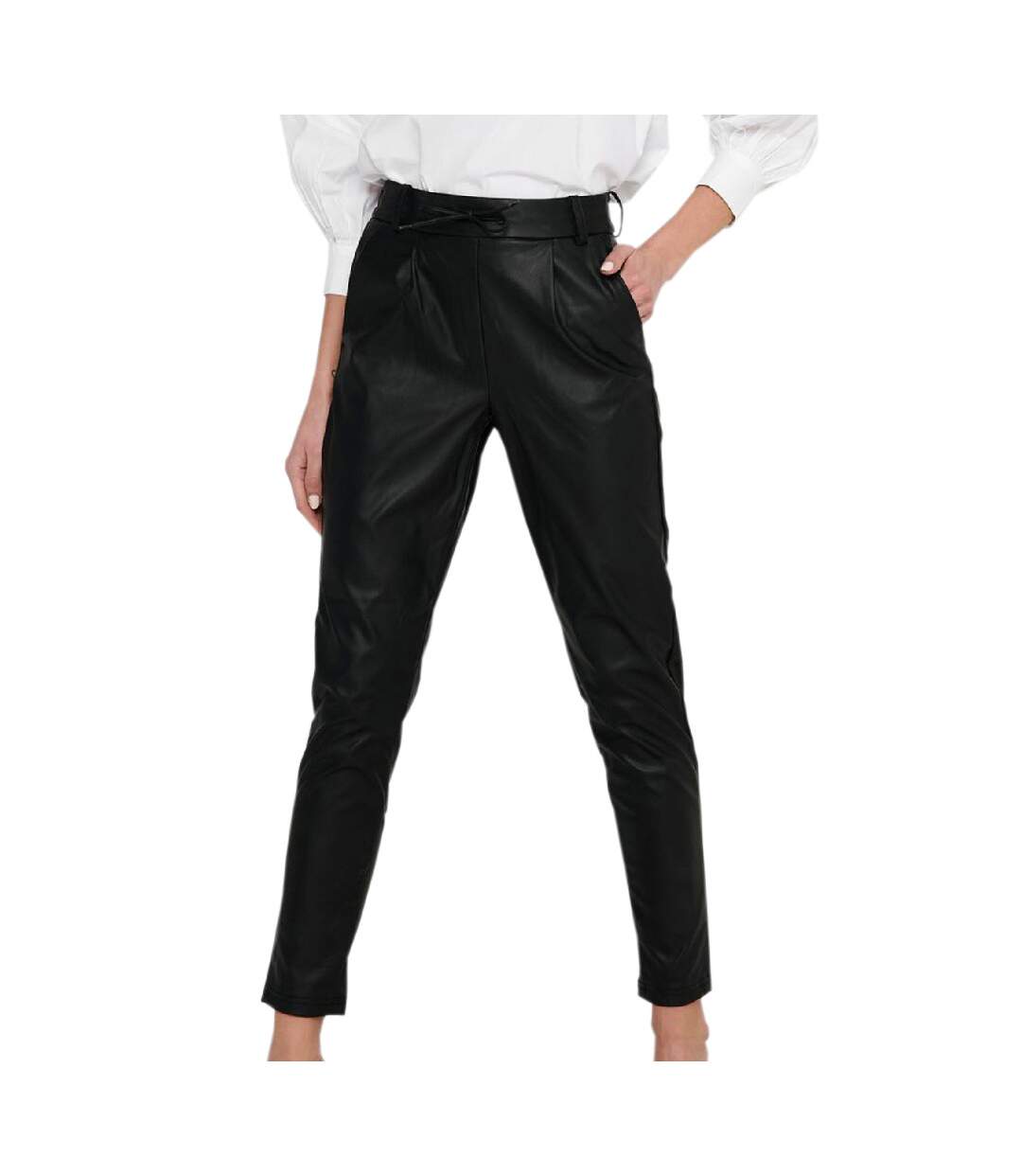 Pantalon Noir Simili Femme Only Poptrash