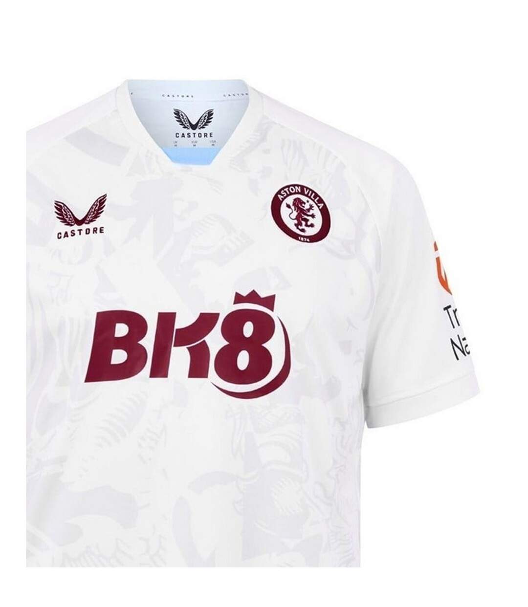Mens 2023/2024 Aston Villa Fc Football Shirt Brilliant White Castore-3