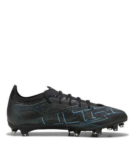 Mens Ultra Pro Firm Ground Football Boots Black Silver Puma
