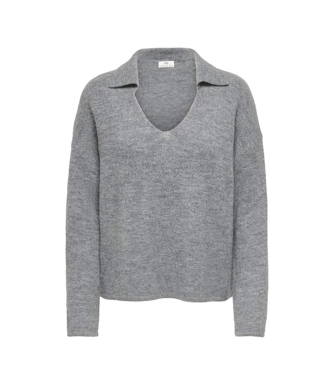 Pull gris clair femme jdy lanora-1