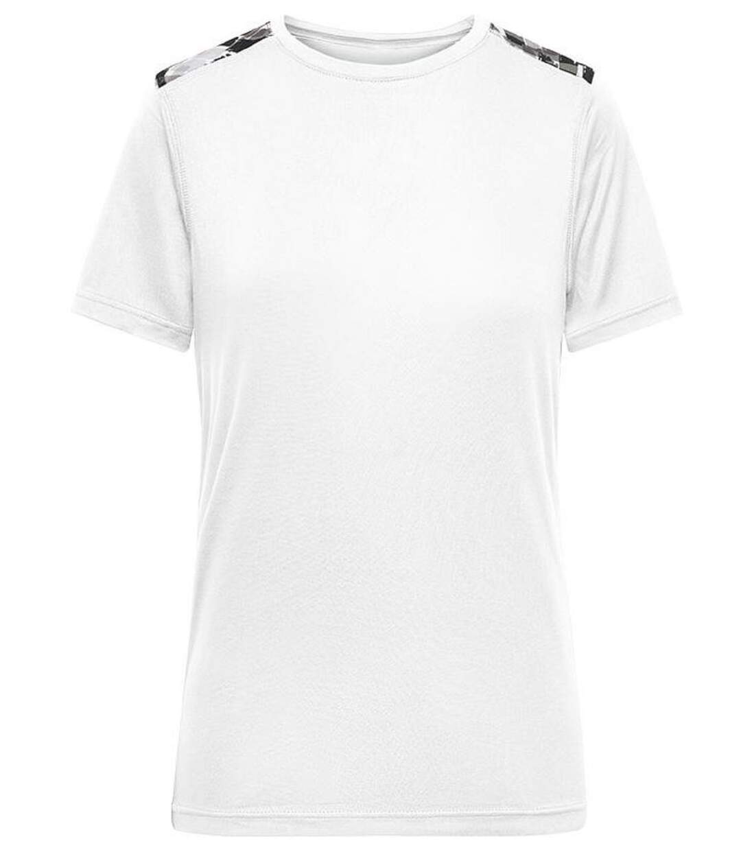 Maillot running - Femme - JN523 - blanc, gris et noir