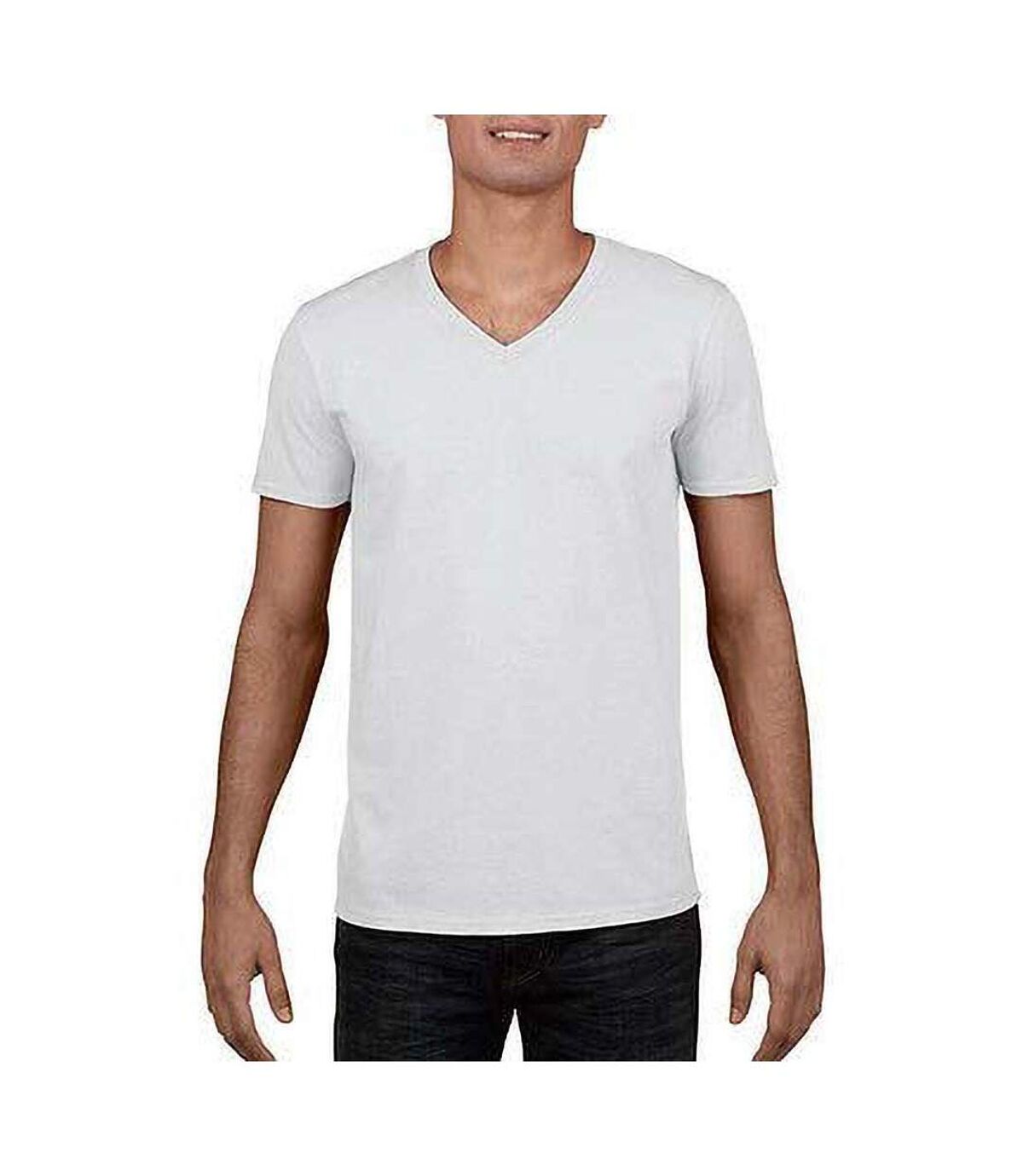 Gildan Adults Unisex Short Sleeve Premium Cotton V-Neck T-Shirt (White) - UTRW4738