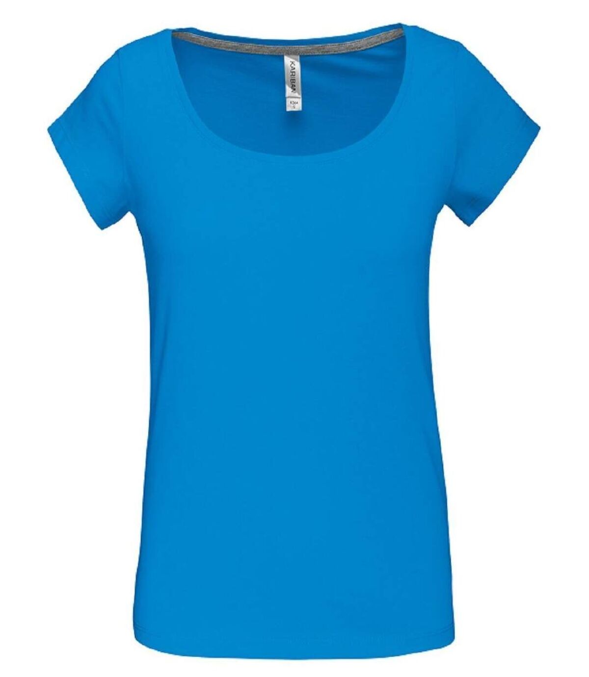 T-shirt col bateau - Femme - K384 - bleu tropical
