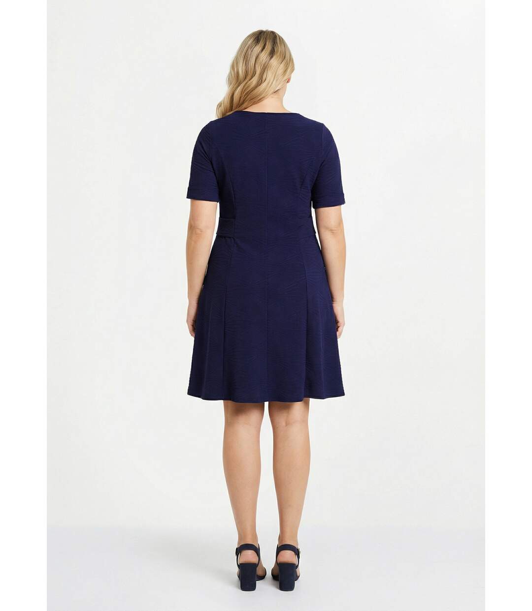 Robe évasée courte unie-2