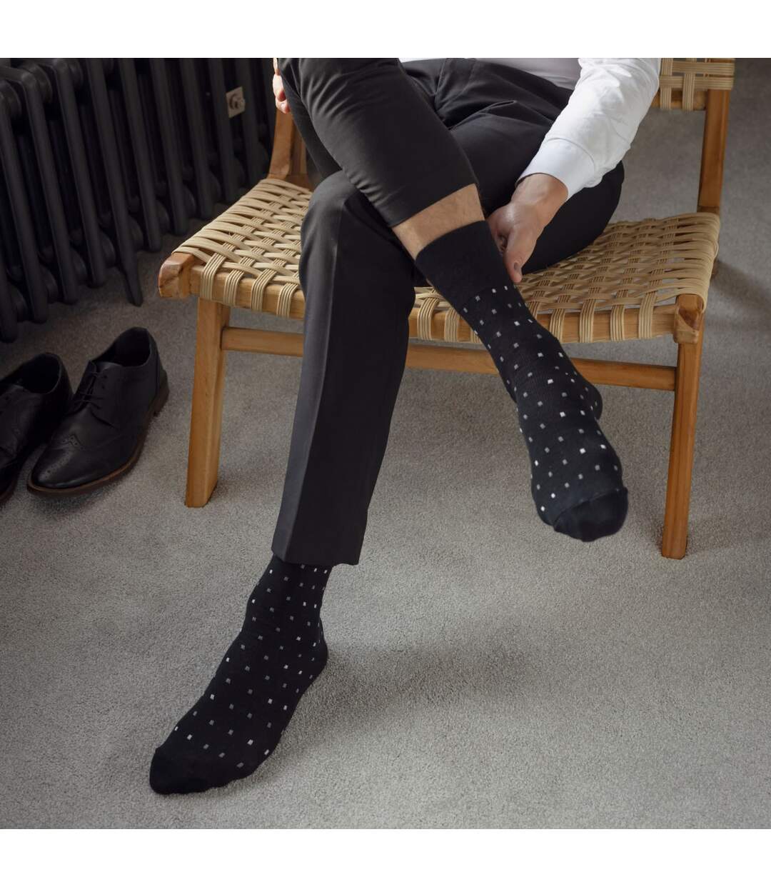 6 Pack Mens Non Elastic Loose Top Bamboo Socks-4