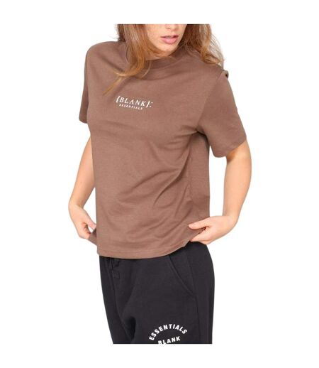 Womens/ladies Essentials Logo Boyfriend T-shirt Earth Brown Blank Essentials