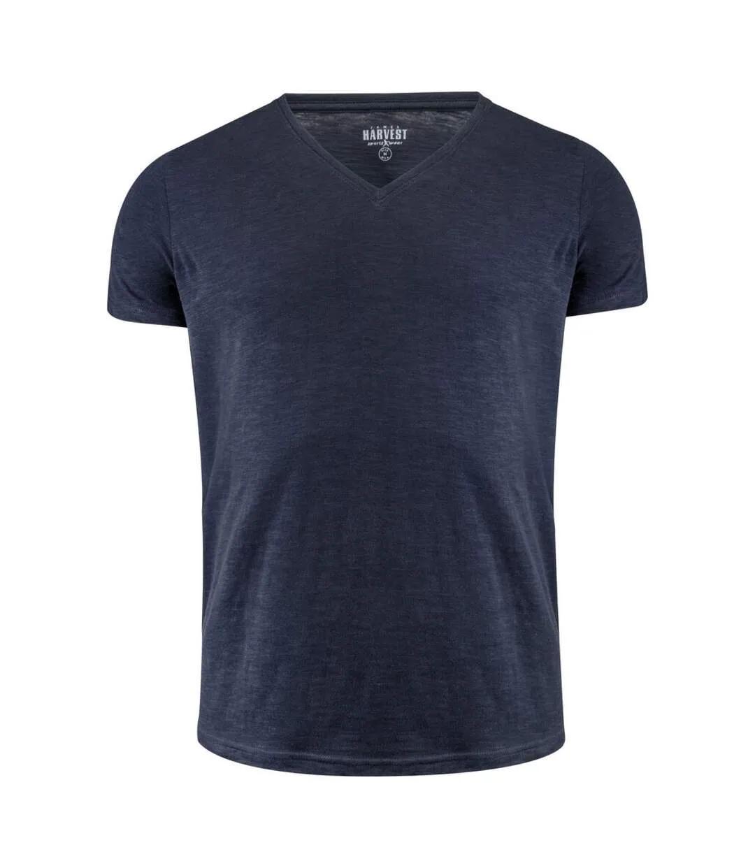 Mens Whailford V Neck T-shirt Navy James Harvest-2