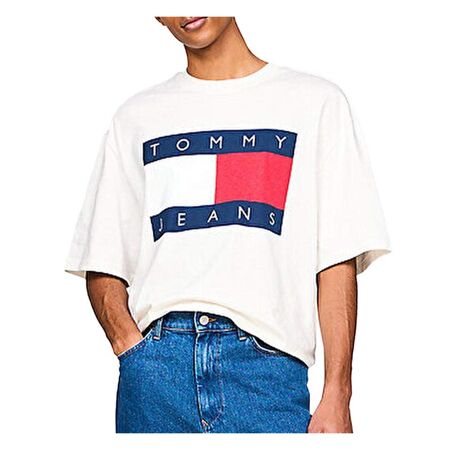 T-shirt Blanc Homme Tommy Hilfiger Big Flag - L