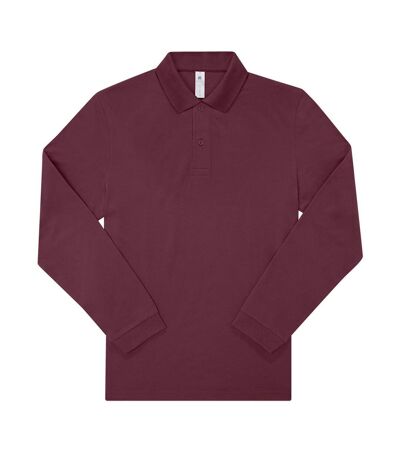B&C Mens My Long-Sleeved Polo Shirt (Burgundy) - UTRW8971