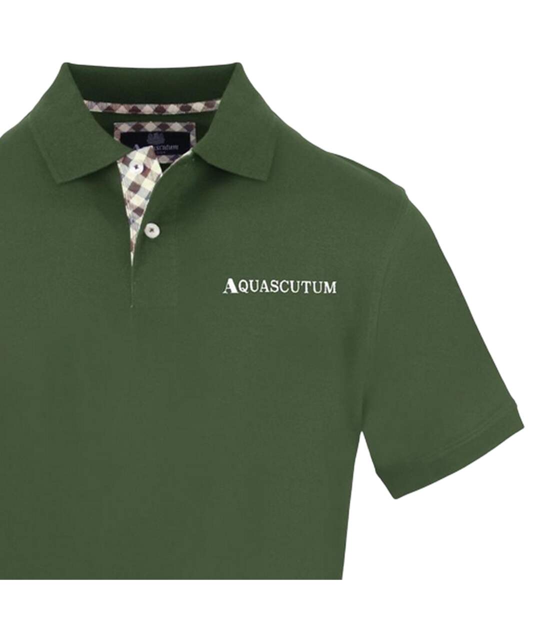 Polo Motif/style Logo Brodé Homme Vert Kaki Aquascutum-3