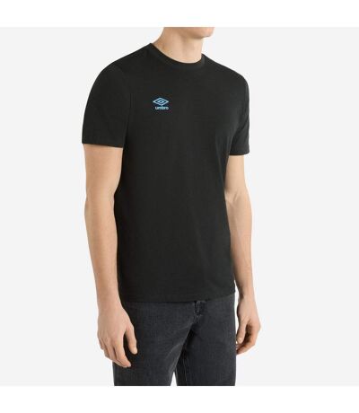 Mens stadium t-shirt black/azure blue Umbro