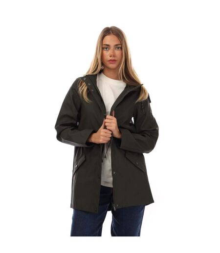 Womens/ladies Malou Coated Raincoat Olive Vero Moda