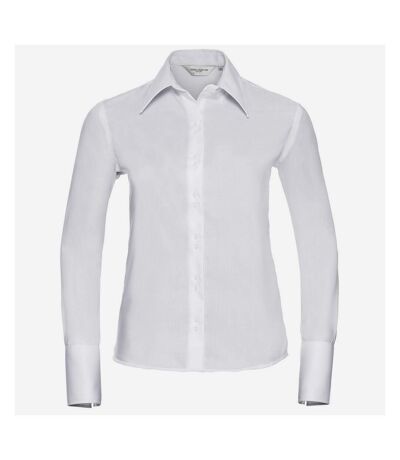 Russell Collection Womens/Ladies Ultimate Non-Iron Long-Sleeved Shirt (White) - UTPC6526