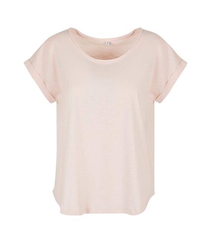 Build Your Brand Womens/Ladies Long Slub T-Shirt (Pink)