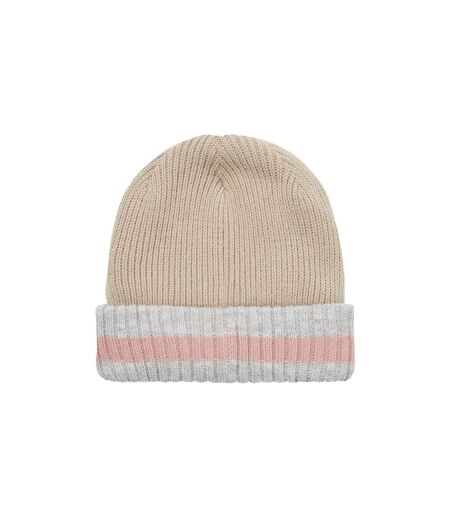 Mens & Ladies Waterproof Cold Weather Striped Roll Cuff Beanie Hat