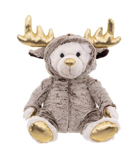Peluche Enfant Ours Combi Renne 37cm Marron