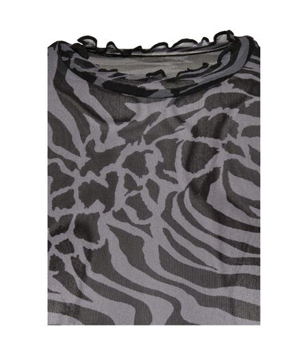 Haut Manches Longues Motif/style Imprimé Intégral Femme Anthracite Noir Urban Classics