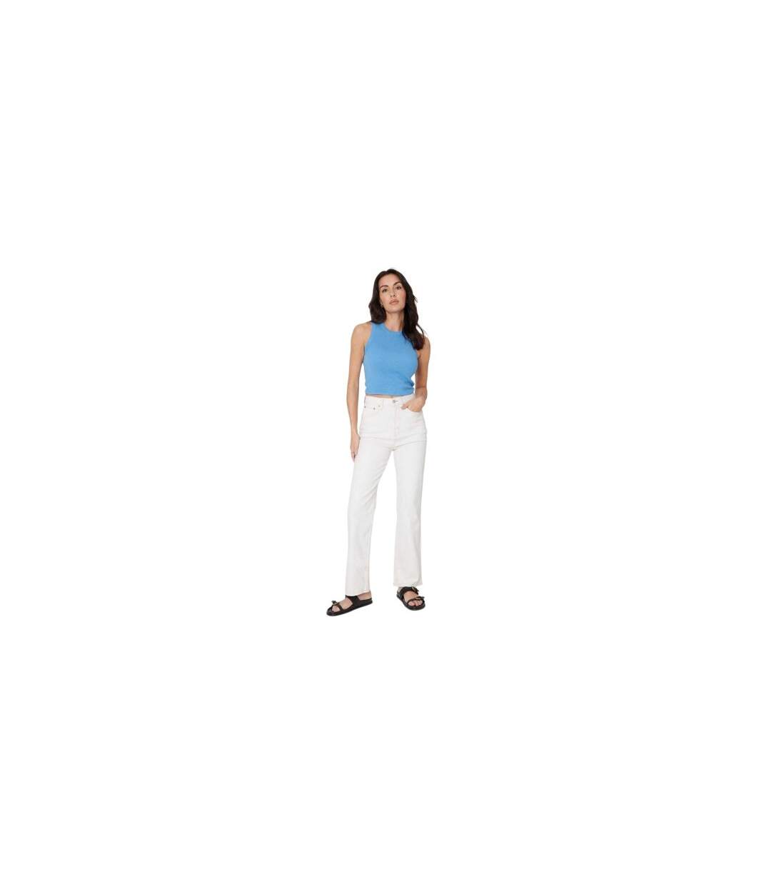 Womens/ladies Fitted Vest Top Blue Be You-1