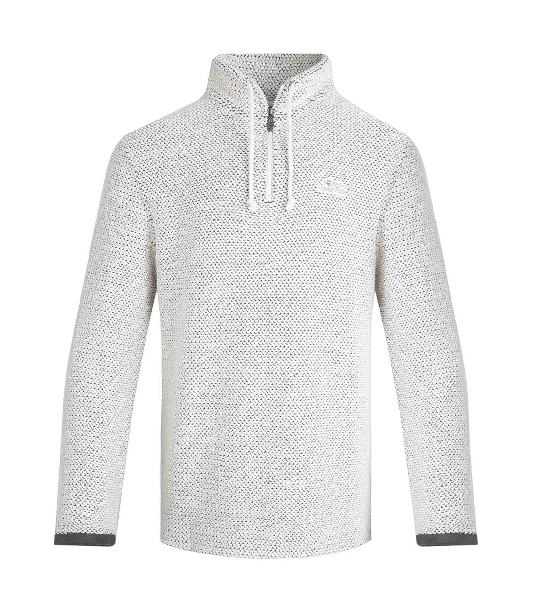 Mens Cruiser Macaroni Quarter Zip Pullover Ecru Weird Fish-1