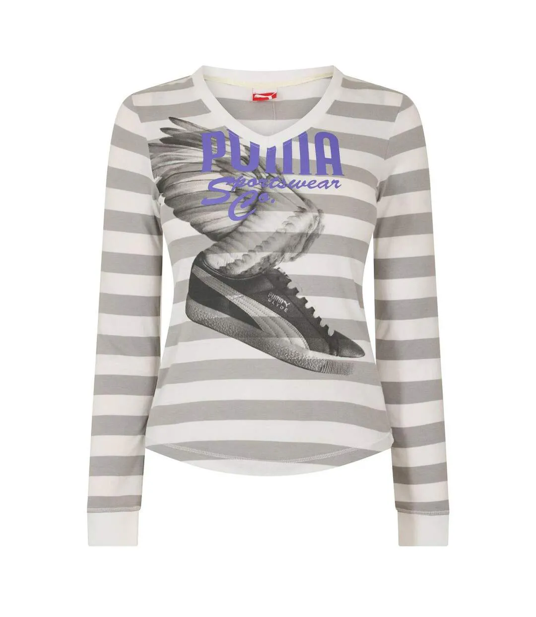 Womens/ladies Clyde Long-sleeved T-shirt White Puma-1
