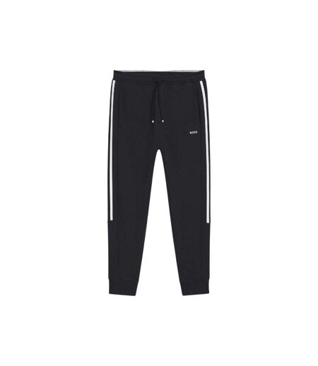 Mens Hadikonos Side Stripe Tapered Joggers Dark Blue Boss