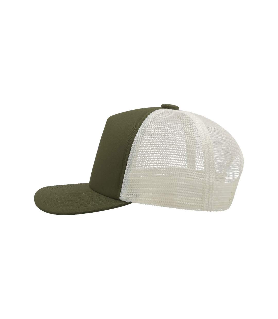 Casquette trucker visière mi-longue record mixte olive Atlantis-3