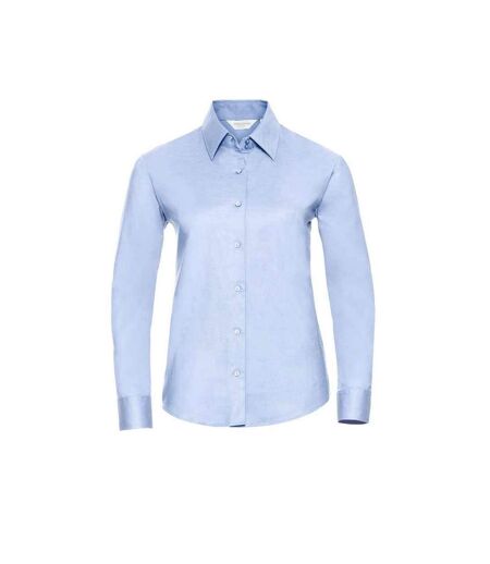Russell Womens/Ladies Oxford Easy-Care Long-Sleeved Shirt (Oxford Blue)