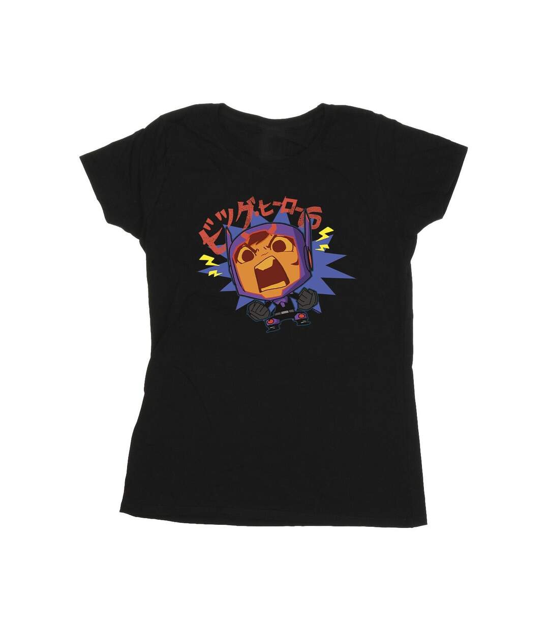 Disney Femme/Les femmes Big Hero 6 Baymax Hiro Angry Manga Cotton T-Shirt (Noir) - UTBI48407-1