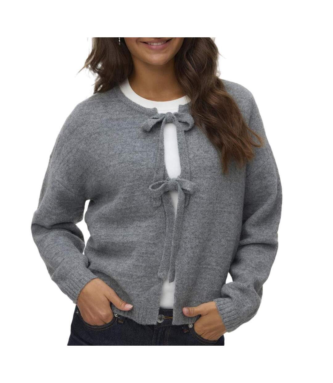Gilet gris femme vero moda boom-1