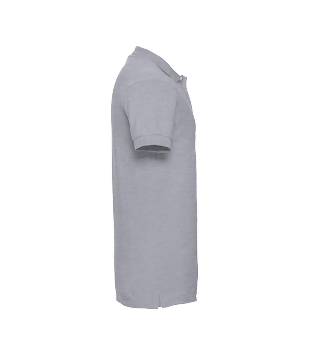 Polo À Manches Courtes En Stretch Pour Hommes Gris Russell-3