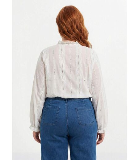 Chemisier broderie anglaise et col V