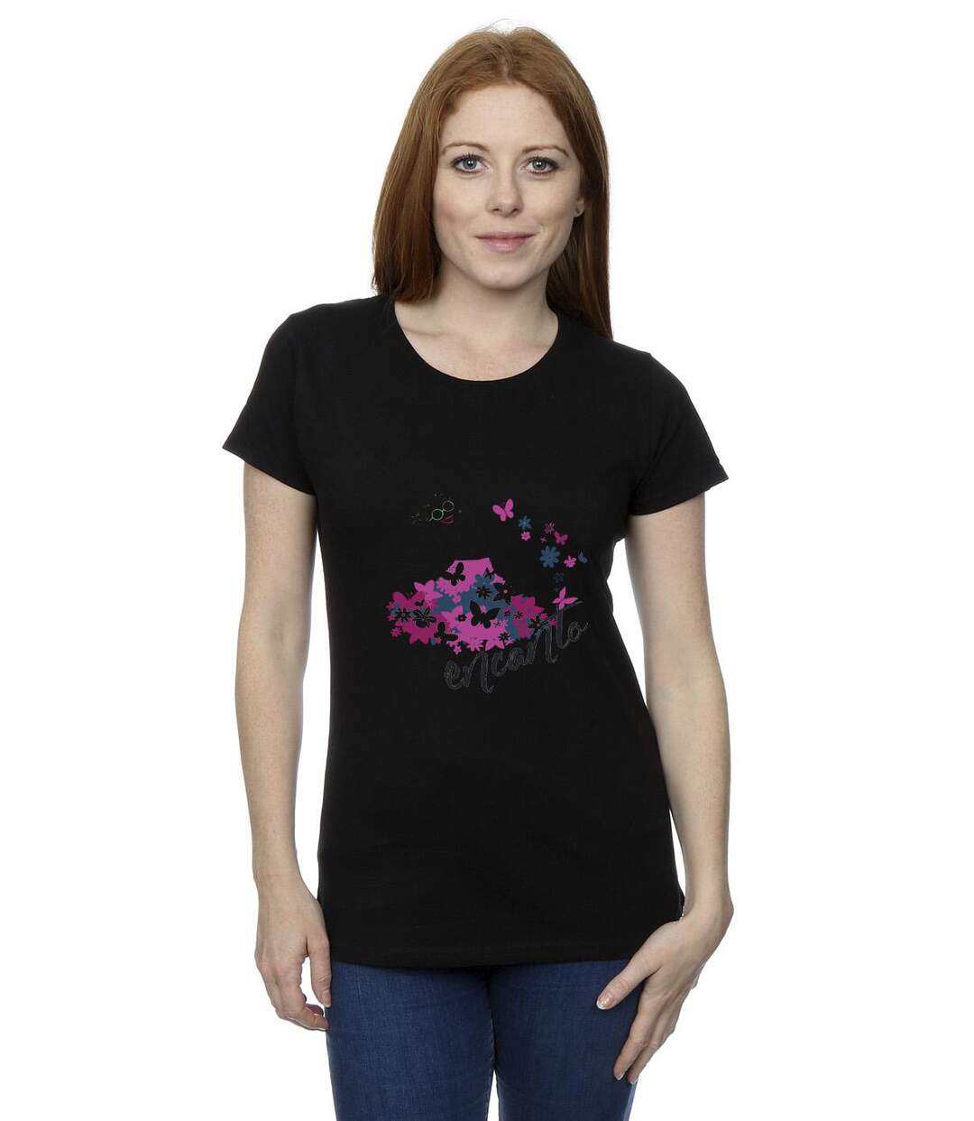 Disney - T-shirt ENCANTO MIRABEL FLOWER - Femme (Noir) - UTBI19543-2