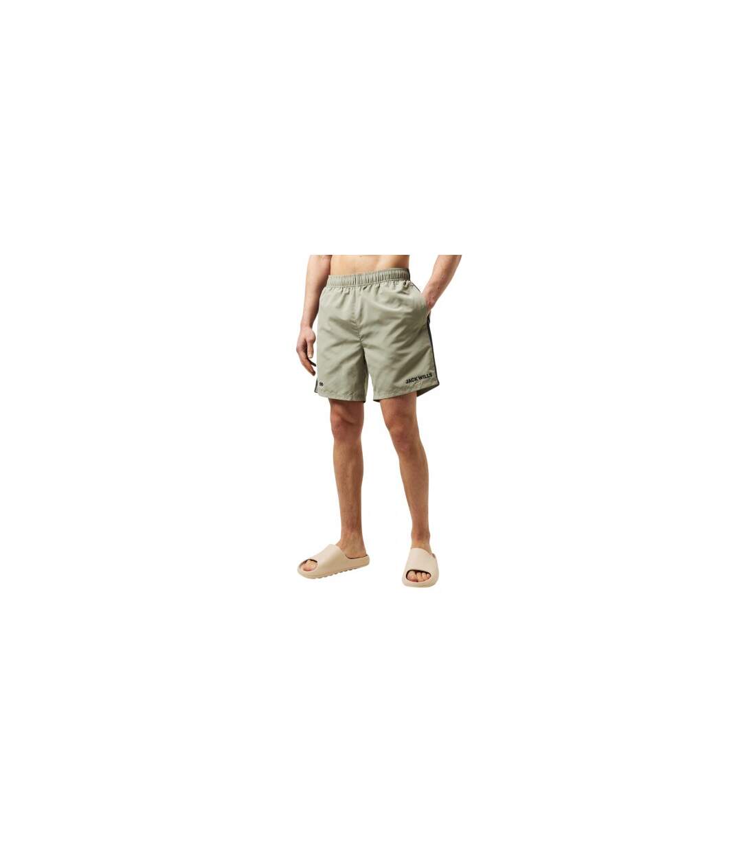 Short De Bain Motif/style À Rayures Homme Sauge Argenté Jack Wills-1