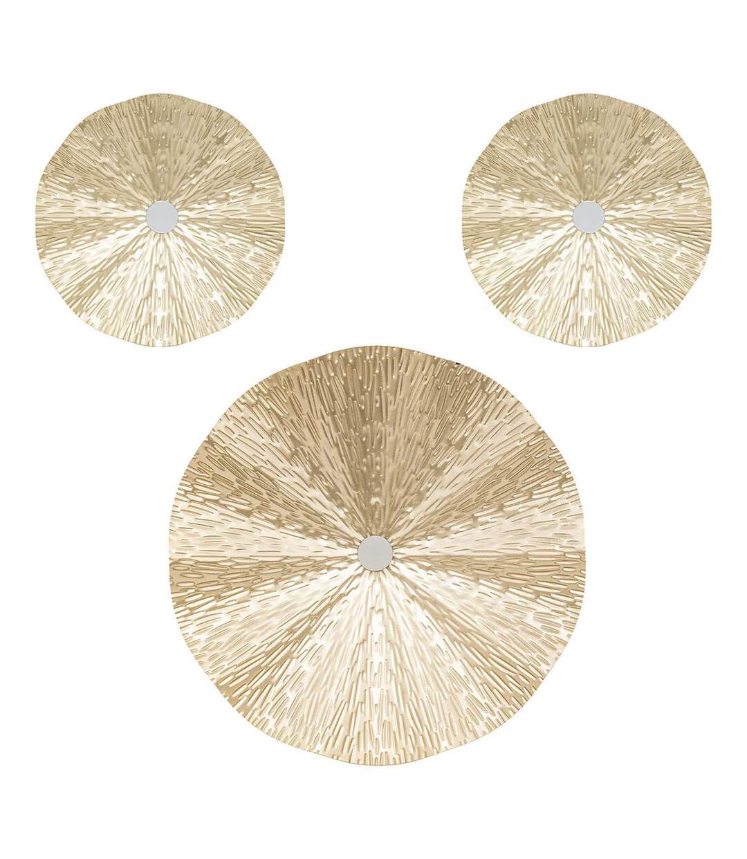 Lot de 3 Décorations Murales Leslie 33cm Or-1