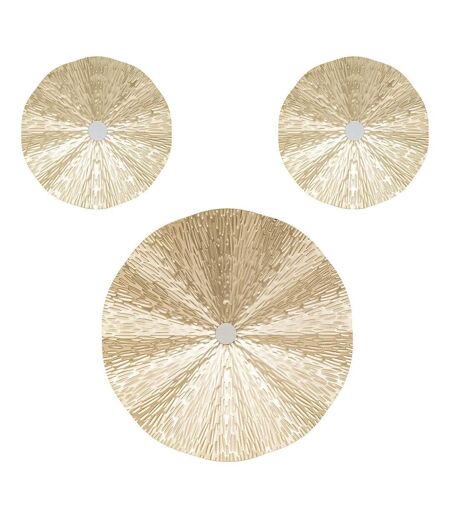 Lot de 3 Décorations Murales Leslie 33cm Or