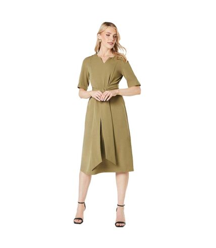 Womens/ladies utility midi dress olive Principles