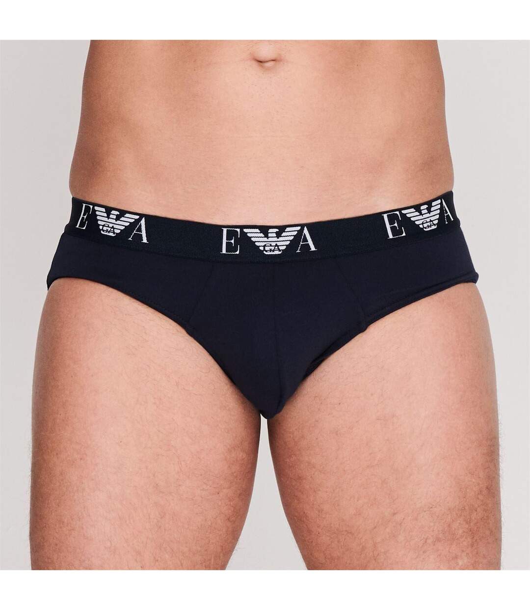 Lot De 3  Slips Homme Noir Blanc Bleu Marine Emporio Armani-2