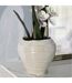 Vase Rond en Céramique Perly 22cm Blanc-4