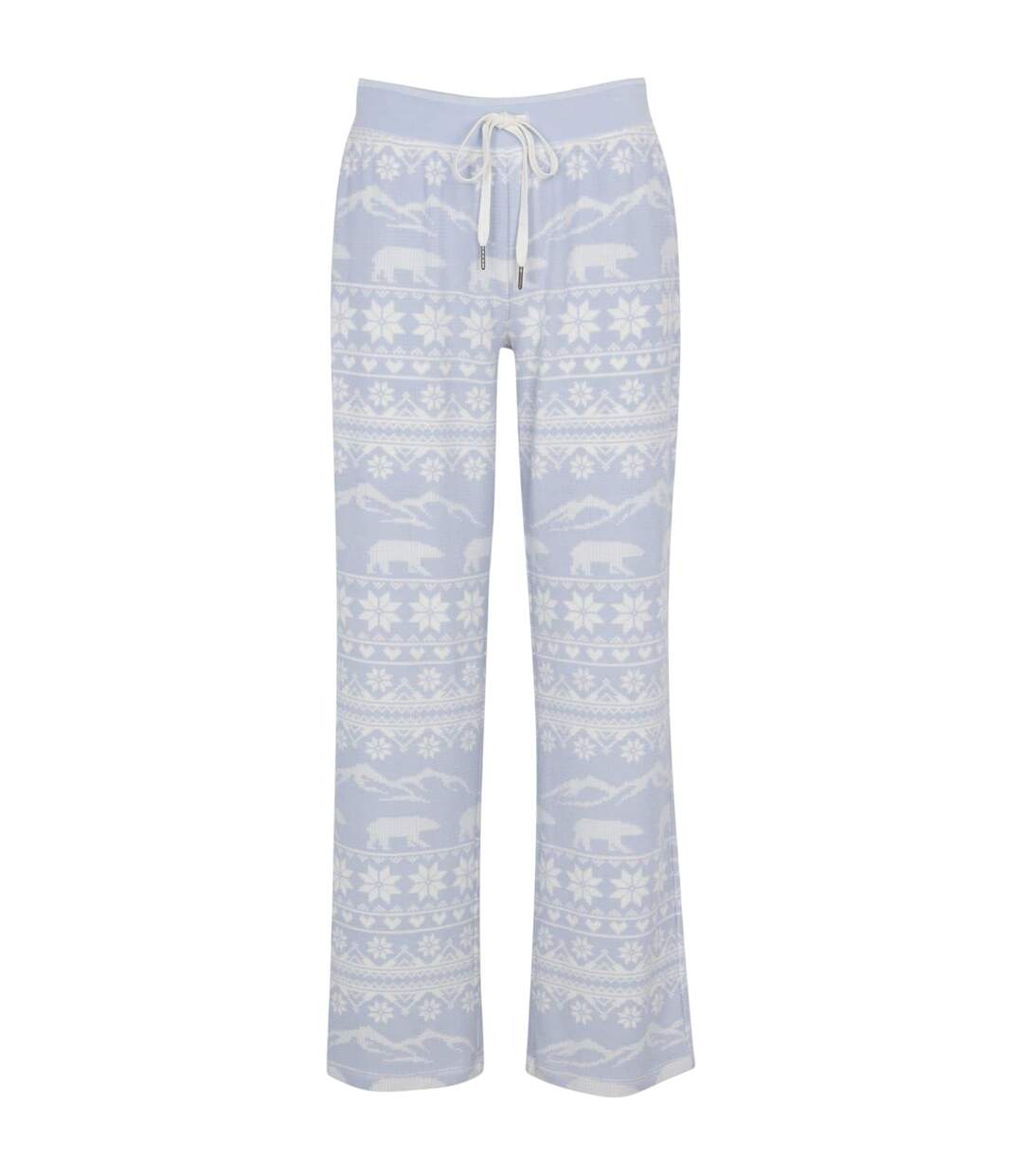 Womens/ladies Snowflake Relaxed Fit Christmas Lounge Pants Light Blue PJ Salvage-2